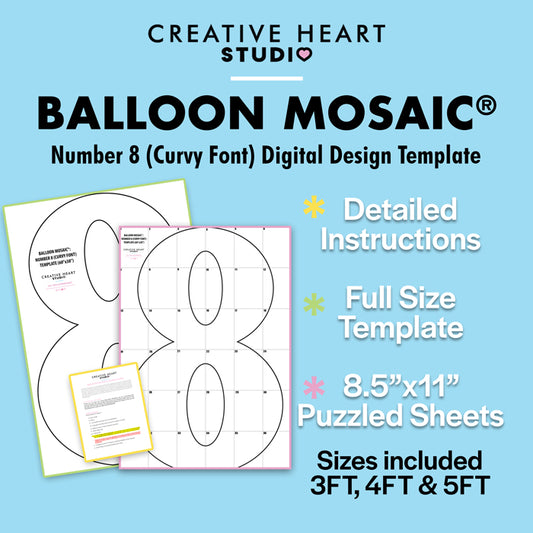 Balloon_Mosaic_Number 8 Curvy Font