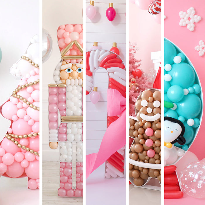 Balloon Mosaic Christmas Templates Bundle. 5 different designs included.