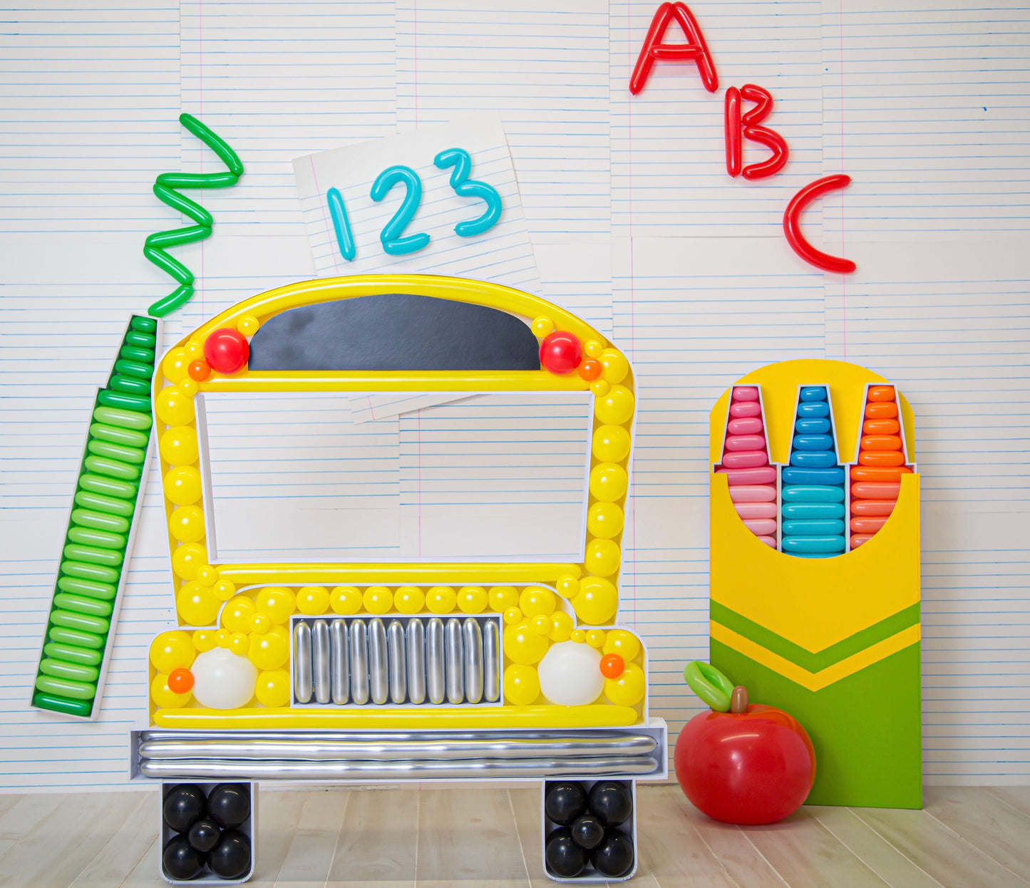 School Bus BALLOON MOSAIC digital design template