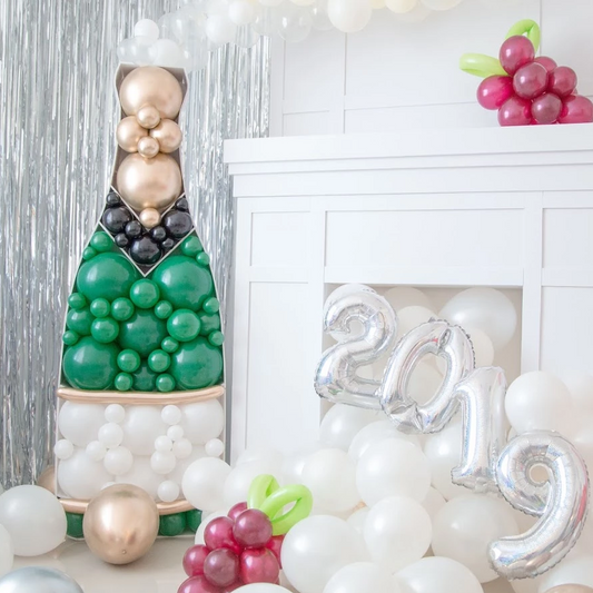 Champagne Bottle BALLOON MOSAIC digital design template