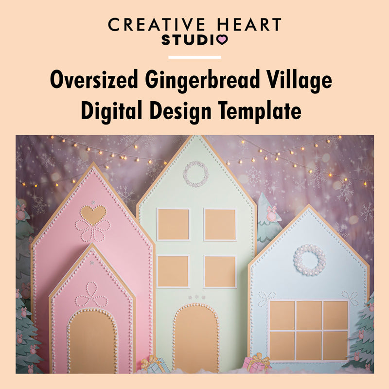 Oversized Gingerbread Village Templates