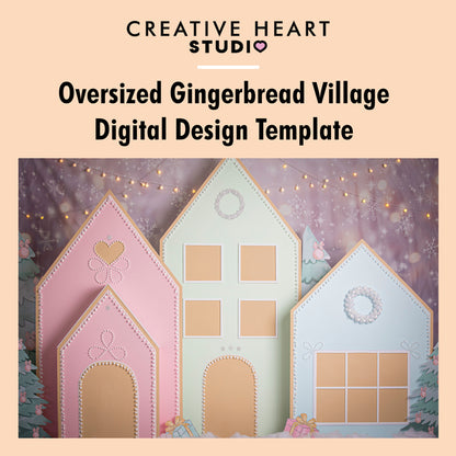 Oversized Gingerbread Village Templates