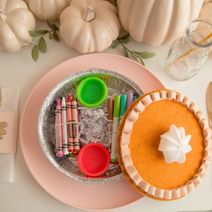 Thanksgiving Felt Pumpkin Pie - For the Kids Table - The Creative Heart Studio