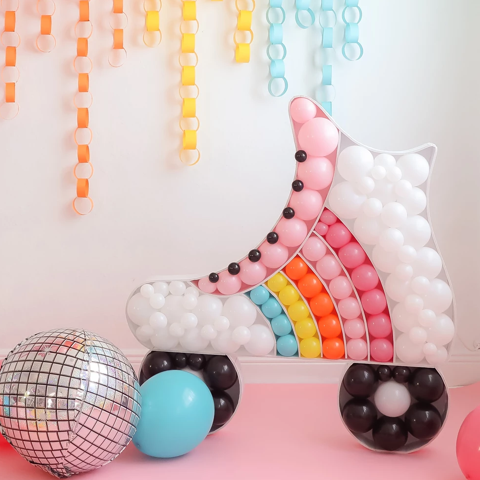 Roller Skate BALLOON MOSAIC digital design template