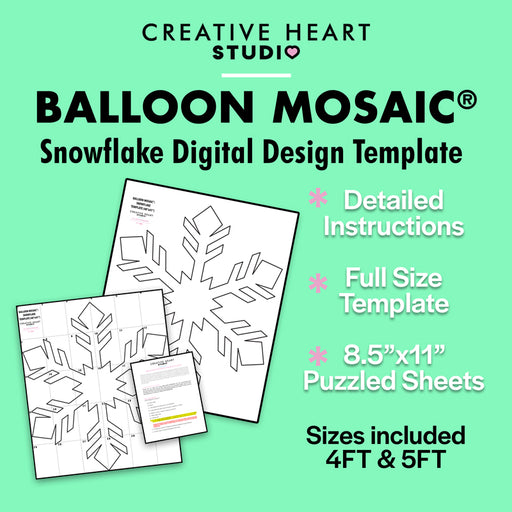 Snowflake BALLOON MOSAIC digital design template