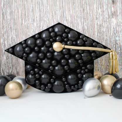 grad cap balloon mosaic with balloon diploma