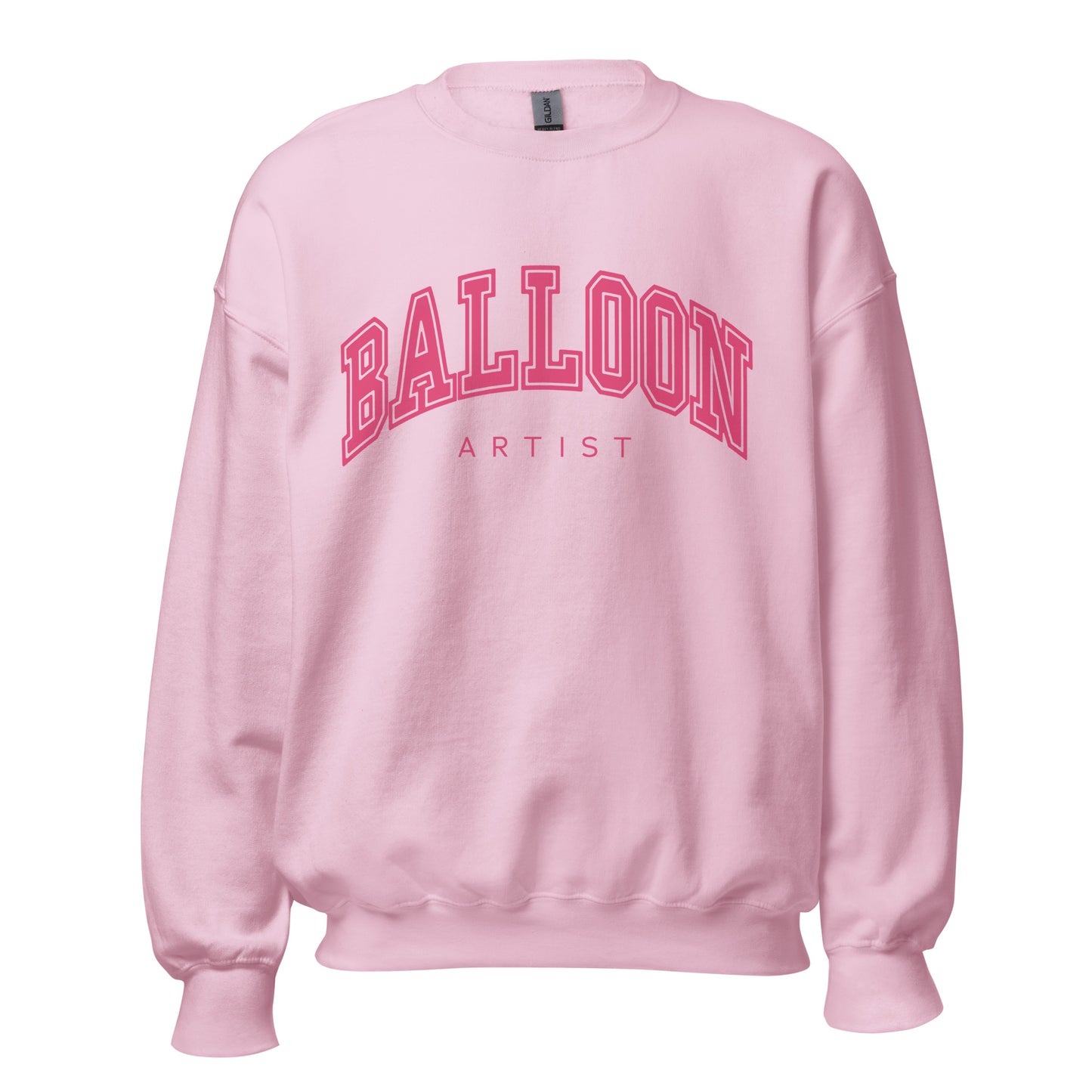 Balloon Artist College Style Sweater (Hot Pink Letters)