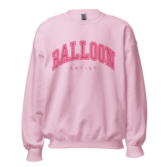 Balloon Artist College Style Sweater (Hot Pink Letters)