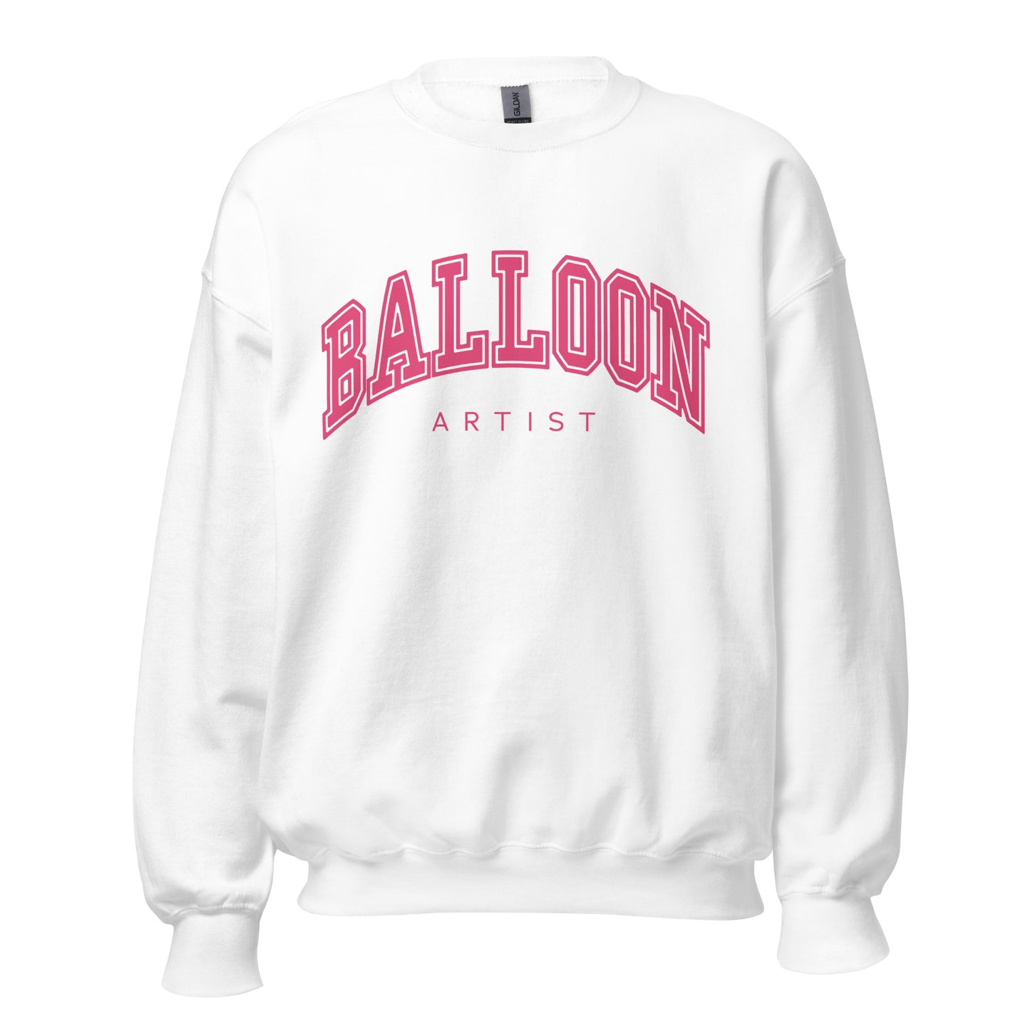Balloon Artist College Style Sweater (Hot Pink Letters)