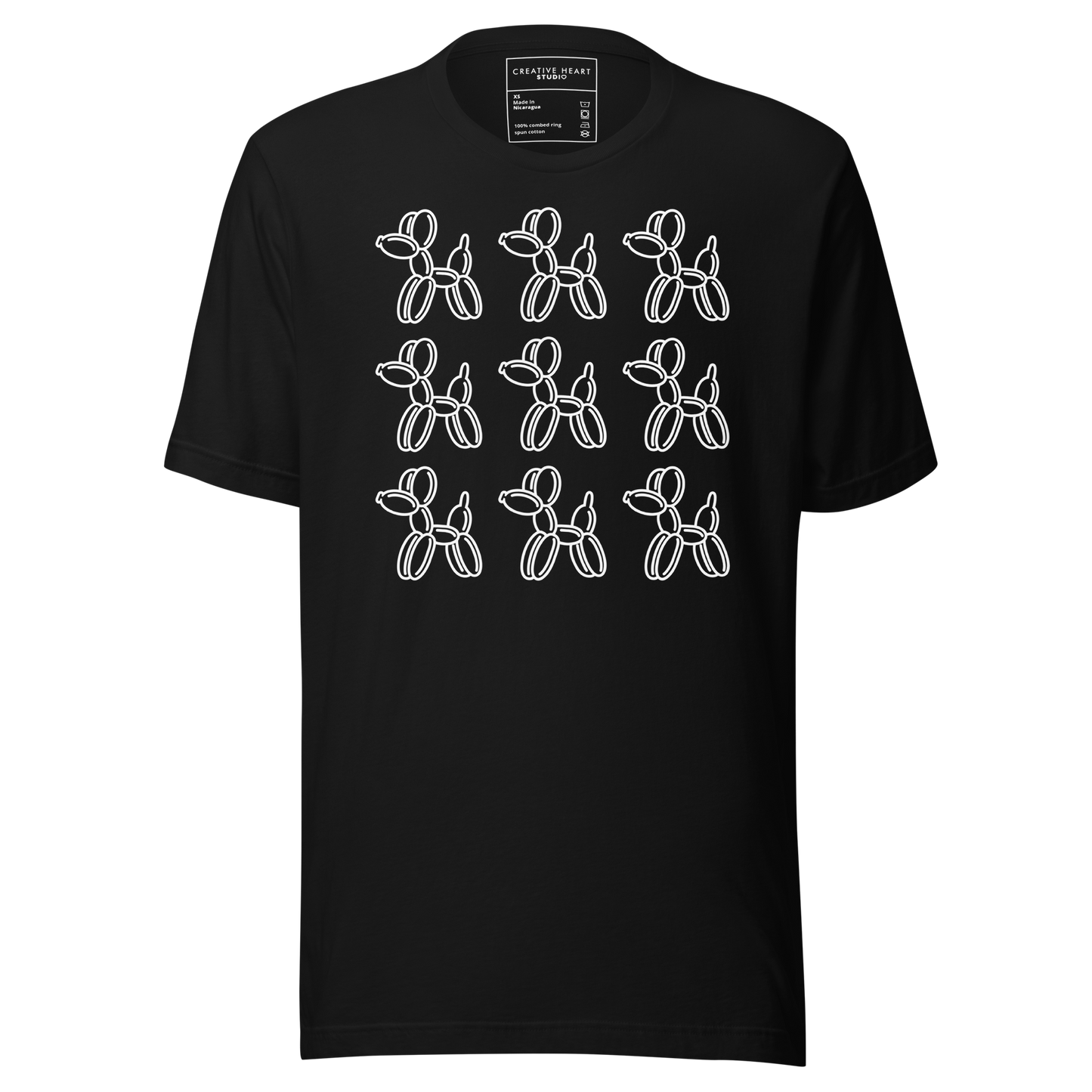 Balloon Dogs Repeated T-Shirt (Black & White)