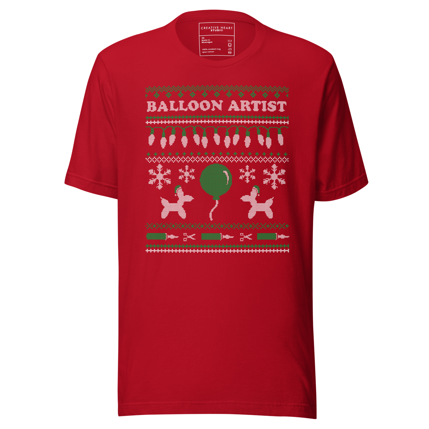 Balloon Artist Ugly Xmas T-shirt (Red)