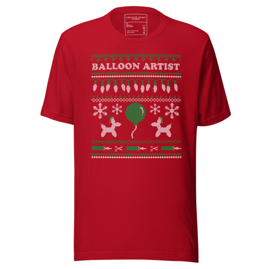 Balloon Artist Ugly Xmas T-shirt (Red)